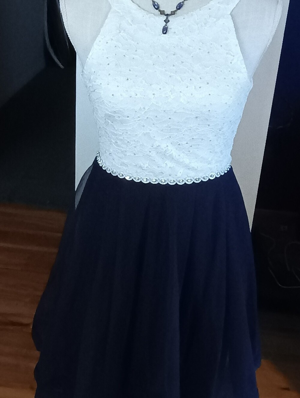 SPECIAL OCCASION 🪄🎂👑 GIRLS SZ 14 SPEECHLESS BLUE AND WHITE SPARKLE DRESS 👠